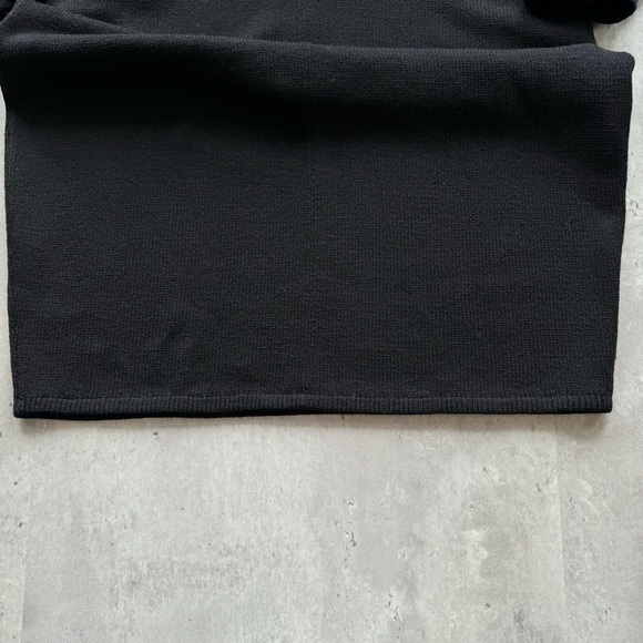 St. John For Saks Fifth Avenue Vintage 80s Knit Mock Neck Black Dress Medium - Picture 8 of 12